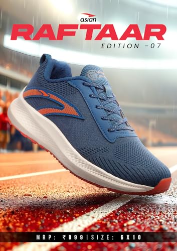 Image of ASIAN Men RAFTAAR-07 Running and Casual wear Walking Shoes with Laces, Lightweight and Comfortable Shoes with Upper mesh Fabric for Men & Boys