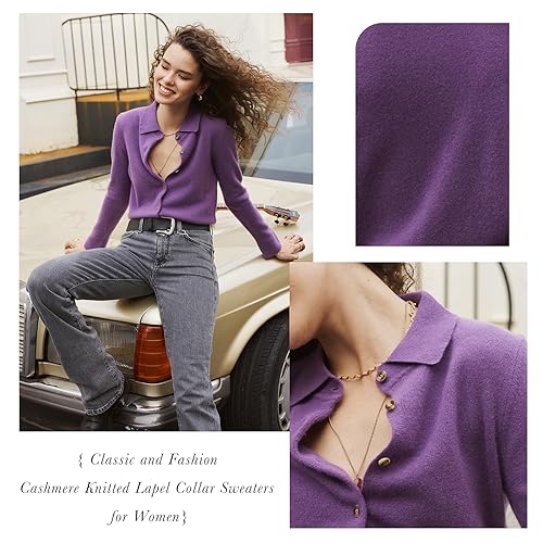 Womens Wool Cashmere Cardigan Sweaters Fall Elegant Soft Tops Lightweight Cardigans Casual Button Down Knit Sweater3