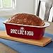 Personalization Universe Made With Love Personalized Ceramic Loaf Pan, Stoneware Bakeware, Dishwasher Safe, Oven Safe, Ideal for Homemade Breads, 1.5 Quarts, Baking Dish - Red