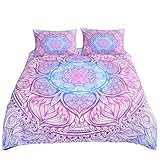 Gudong 3D Bedding Set Bohemian Floral Duvet Cover Sets Mandala Quilt Covers Pillow King Queen Full Twin Bedding Home Textile Bedclothes with Pillowcase (US King)