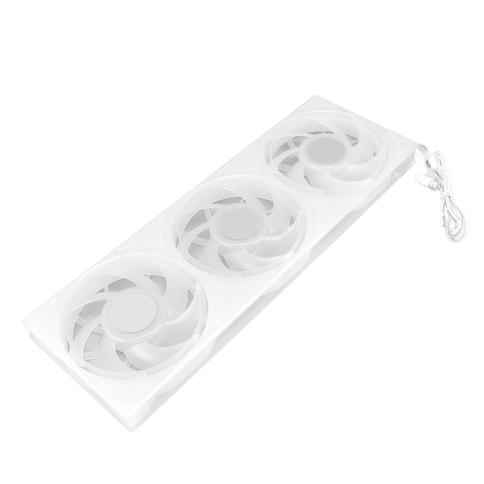 Pongnas Wentylator Obudowy 360 Mm 3 Cale RGB do Komputera PC, Cichy 4-pinowy Wentylator PWM 2200 Obr./min z 7 łopatkami, Ulepszone Rozwiązanie Chłodzące (WHITE)
