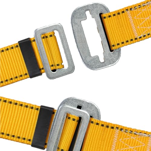 Songkittsazi klettergurt Fallschutz Set, 2 Haken, 2M Lang Fallschutz Auffanggurt, Absturzsicherung Sicherheitsgurt Vollkörper für Rettungsaktionen Reinigung von Glasfassaden und Dachwartung