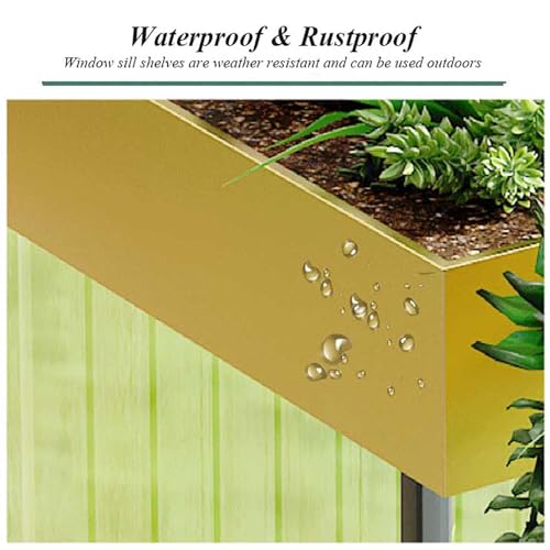 Metalowa wisząca donica na balustradę z haczykami, prostokątna skrzynka na kwiaty na balkon, werandę i ogród, stylowa donica okienna do ogrodzenia balustrady, 79 x 20 cm x 12 cm, brązowa)