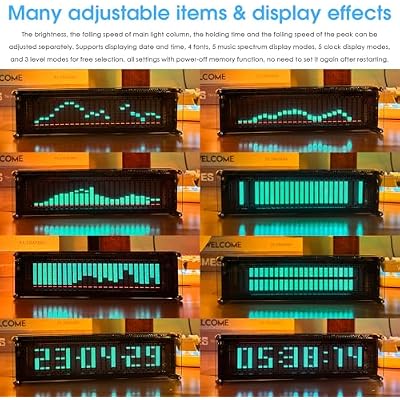 Nobsound AK2515 Pro Audio Spectrum Analyzer with VFD Display, MIC Input & Advanced AGC - Precise Sound Level Meter for Musicians and Audio Enthusiasts
