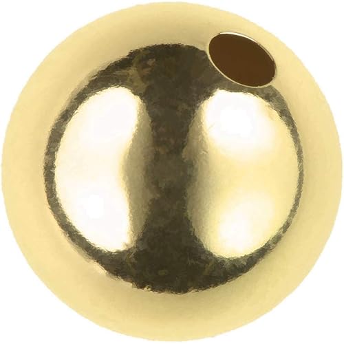 10mm 14K Genuine Solid Gold Hollow Smooth Beads (1 pc)