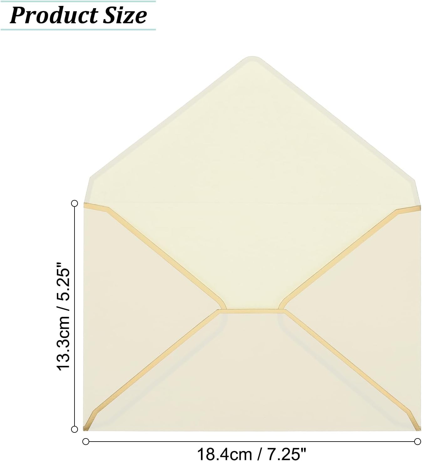 Patikil 200 Pack 5 x 7 Gold Border Christmas Envelopes for A7 Cards, Office, Wedding, Gift Cards, Invitations, Photos, Graduation (Champagne)
