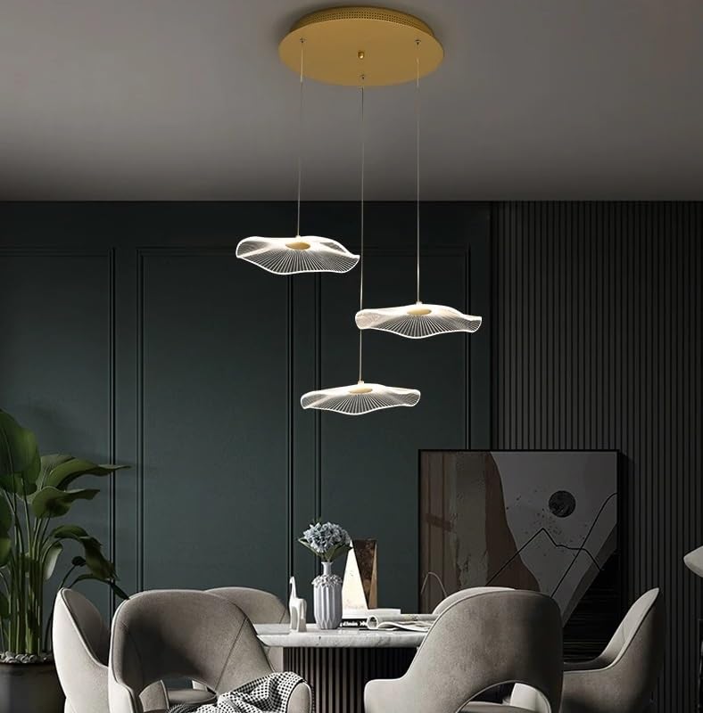 Lustre moderne feuille de lotus pour éclairer un grand escalier