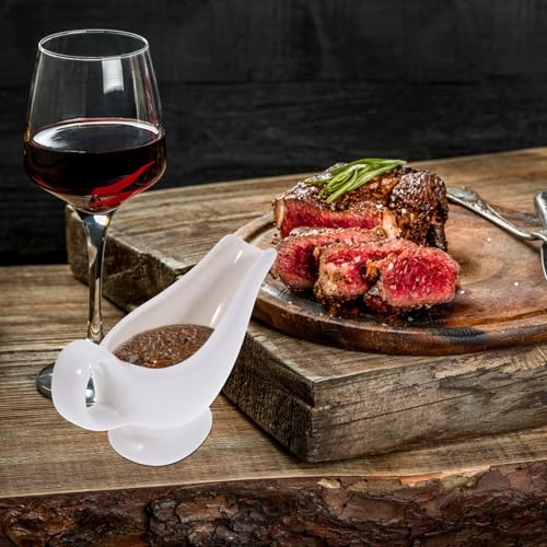 Uonlytech Ceramica Bianca Gravy Boat per Salsa da Bistecca con Beccuccio Antigoccia Contenitore Salsa per Casa e Ristorante - immagine 6