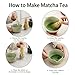 Matcha Set, Japanese Tea Set Includes Matcha Bowl with Spout, Matcha Whisk Holder, Bamboo Matcha Whisk and Bamboo Scoop, 17 oz Mottled Tea Green Glaze Ceramic Matcha Kit for Tea Lovers