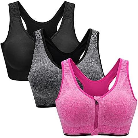 ZOEREA Sujetador Deportivo con Cierre Delantero y Almohadillas Extraíbles Cover