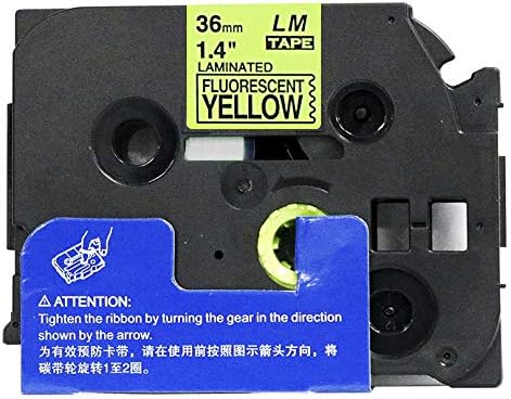 Miniatura 2 de 1 paquete de cinta de etiquetas LMeC61 Premium de 1.5 pulgadas con impresión negra en amarillo brillante, compatible con Brother TZe-C61 P-Touch