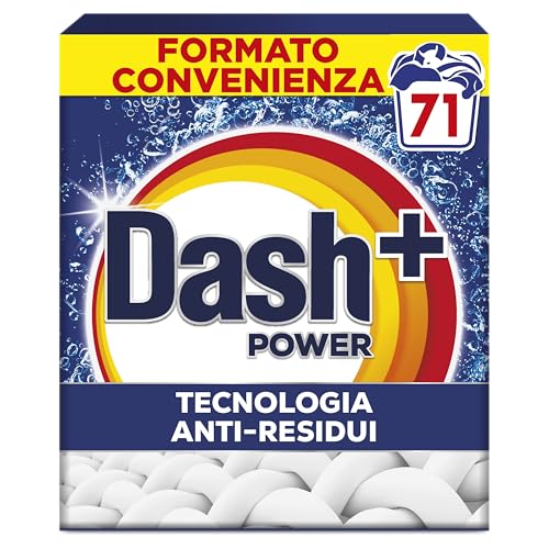 Dash Detersivo Per Bucato In Polvere, 71 Lavaggi, Tecnologia anti residui, rimuove le macchie, efficace a cicli brevi e a freddo
