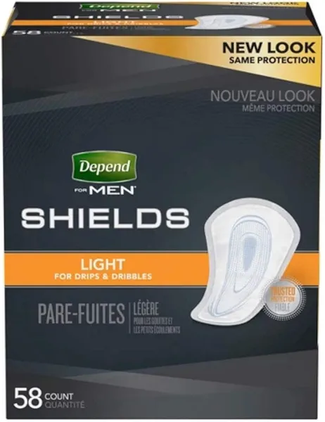 DependsMen Incontinence Shields/Pads Light Absorbency - 1 Box