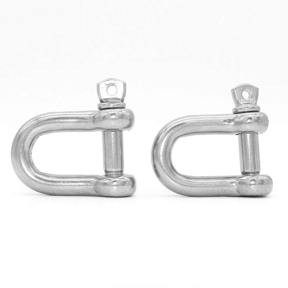 Nuzamas Lot de 2 anneaux en D en acier inoxydable 304 Filetage M14