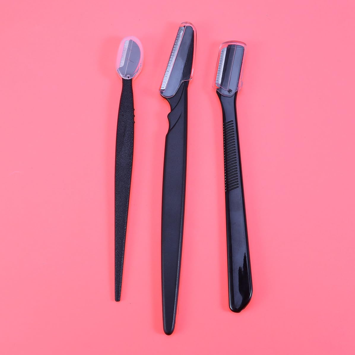 Stainless Steel Eyebrow Razor Set 3pcs with Cover for Women
