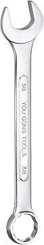 sourcing map Combination Wrench, 38mm Open End & 15-Degree Offset