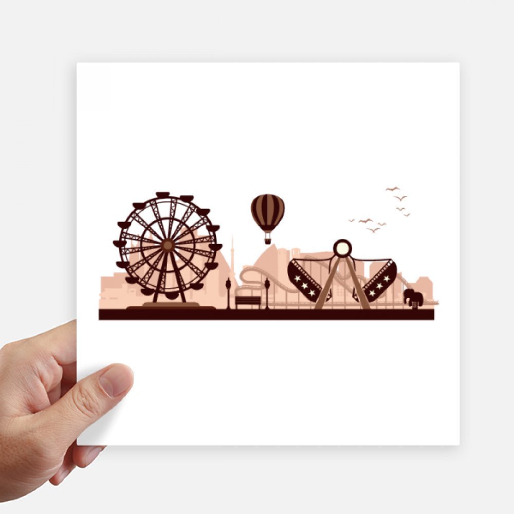 Stickers de silueta de parque de atracciones pegatinas cuadradas de pared y vinilos de 20cm