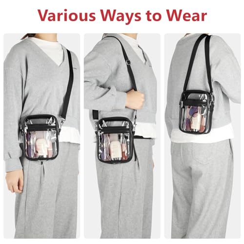 Image of PACKISM Clear Bag for Stadium Events - Clear Purses for Women Transparent Crossbody Messenger Bag for Concerts Game Day