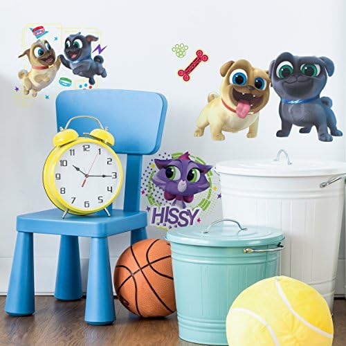 RoomMates RMK3776SCS Puppy Dog Pals Peel and Stick Wall Decals 9" x 17.375",Blue, Brown, Red, Yellow