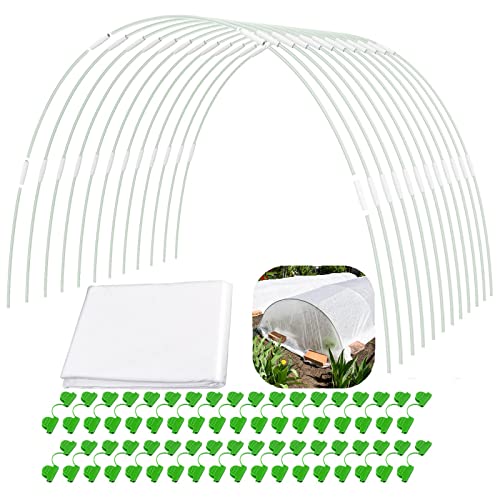 QOUWIPY Folientunnel, Gewächshaus Reifen, Folientunnel Gewächshaus, Gewächshausreifen für Pflanzen Wachsen, Pflanzentunnel für Garten, Pflanze, Gartenpfähle Cover
