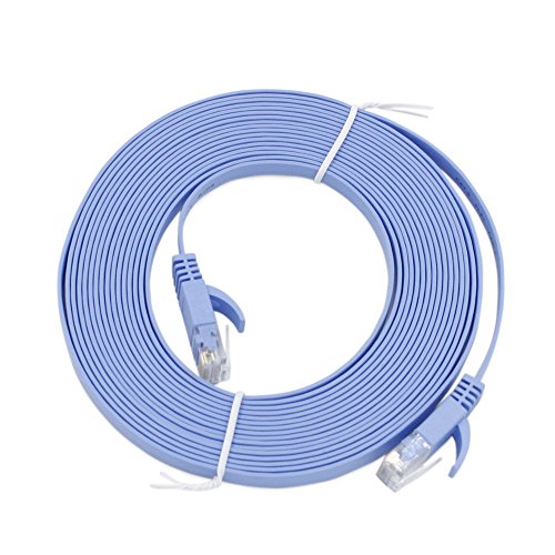 CAT6 10M 33ft RJ45 Ethernet Network LAN Cable Flat UTP Patch Router Cable Blue