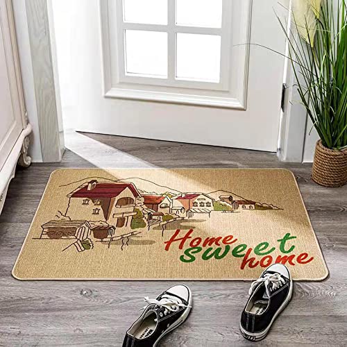 Ekotech Fußmatte für den Außenbereich, Home Sweet Home Lodge, dekorative Fußmatte, waschbar, Gummi, rutschfest, niedriges Profil, für den Innenbereich Cover