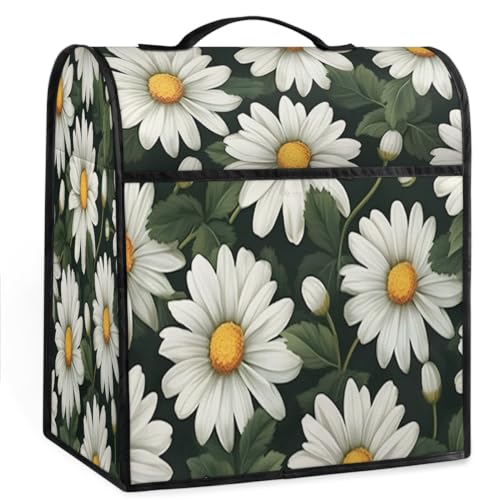Coffee Maker Cover Daisy Flower Kitchen Appliance Covers Small Appliance Covers Blender Cover Juicer Cover Dust Covers for Kitchen Appliances with Top Handle and Pockets,Washable,C964