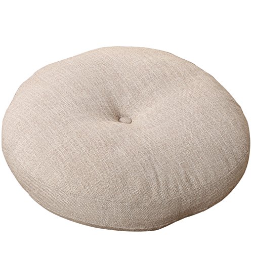 A.b Crew Japanese Style Linen Zafu Meditation Yoga Bolster Tatami Floor Round Cushion(Beige,17.7") #TOP19