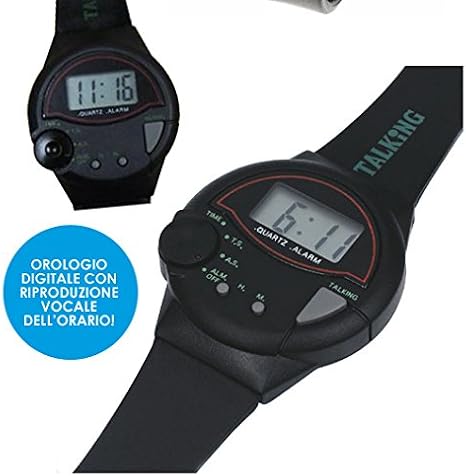 CursOnline Orologio Digitale da Polso Parlante in Italiano Unisex per  Bambino Anziani Non Vedenti Watch : Amazon.it: Orologi