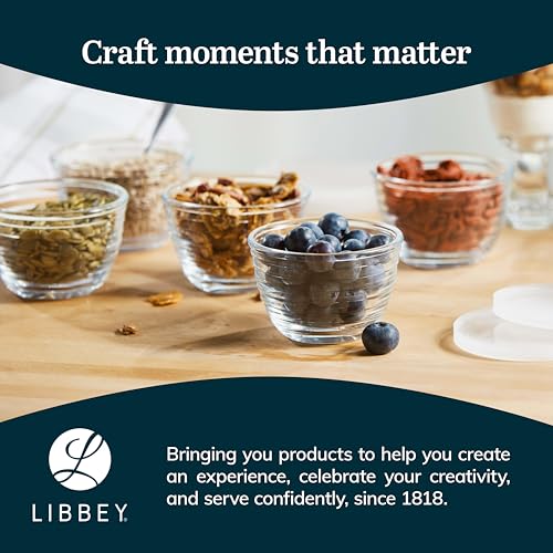 image for Libbey Small Glass Bowls, Glass Containers with Lids Set of 8 to Keep 