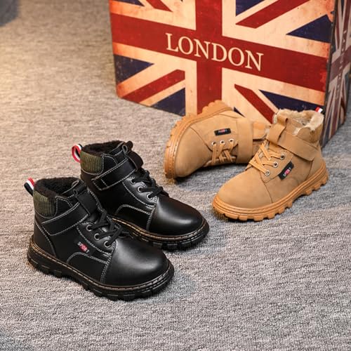 Boys Winter Boots – Warm Fleece Lined, Thick Sole Boys Size with Magic Tape | Kids Work Boots for Outdoor & Casual2