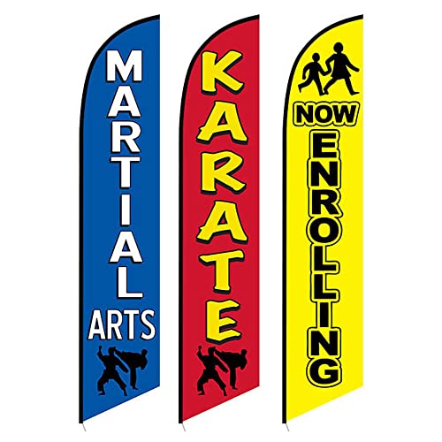3 Swooper Flags Sumer Acitivities Martial Arts & Karate Lesson Now Enrolling