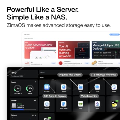 Image of ZimaCube 6+4 Bay NAS, Intel Core i3-1215U, Built-in 256GB SSD, Dual TBT4, Dual 2.5GbE, PCIe Expansion, Self-Hosting & Media Server, Powered by ZimaOS(Standard)