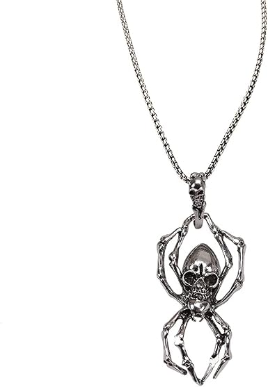 Halloween Skull Spider Necklace for Men 