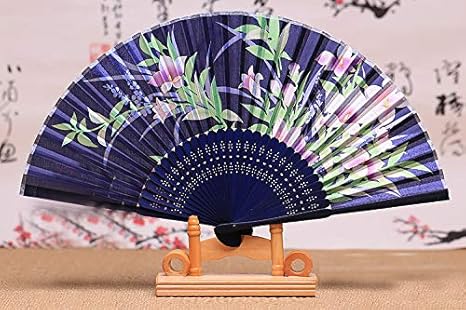 Amazon Co Jp 中国風 竹扇 日本式 和ファン 二青蝶々の桜扇 舞具うちわ 扇子 静謐な花言葉 服 ファッション小物