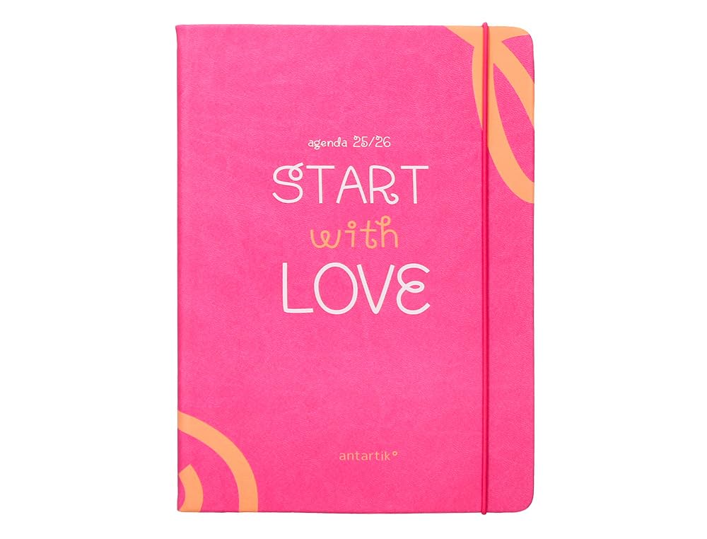 Anartik school diary 25-26 bound go! Simil fuchsia leather week view a5 bilingual FSC paper 80 g.