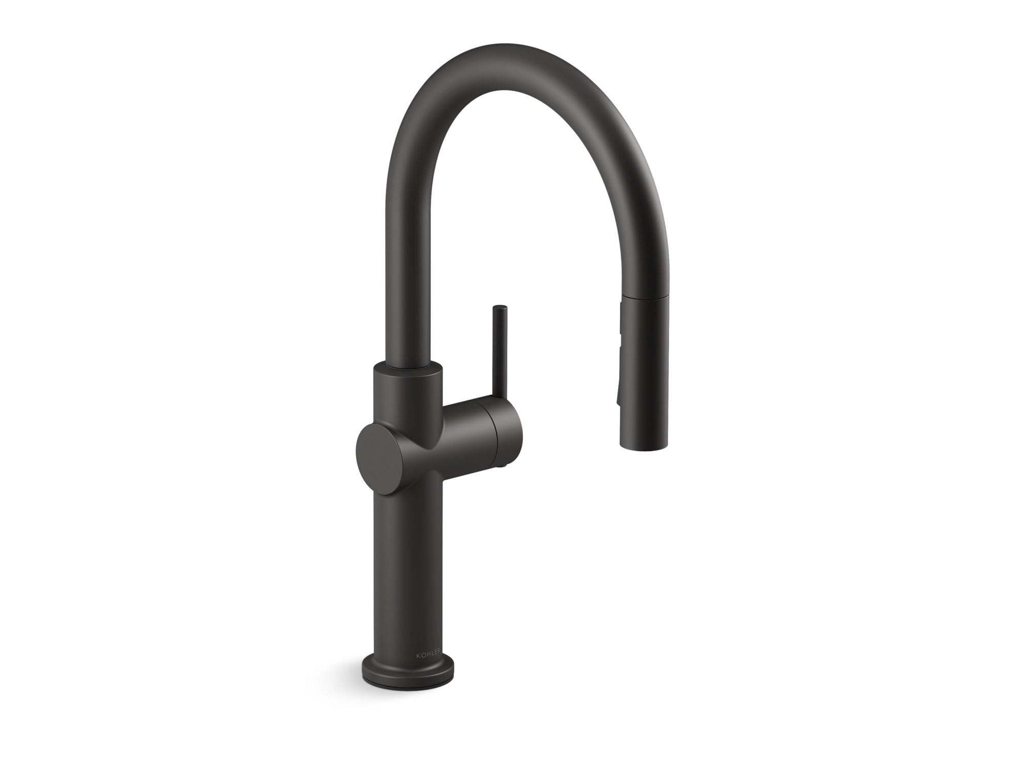 Kohler22972-BL Crue Pull Down Kitchen Faucet with Multi Function Spray Head, Matte Black