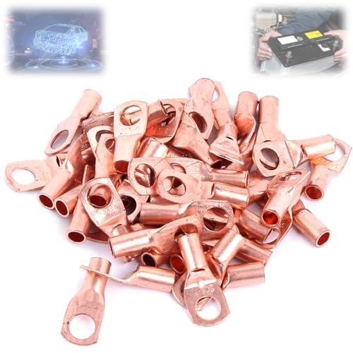 Cosses Tubulaires M6 Flintronic Cosses à Anneau M6 25mm² - Cuivre Étamé - Lot De 20 Cosses Batterie Voiture