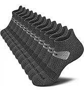 PAPLUS Running Ankle Socks for Men (6 Pairs), Cushioned Athletic Low Cut Socks with Arch Support