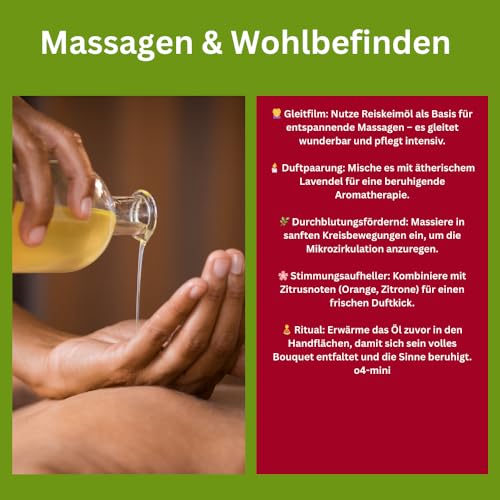 Premium Reiskeimöl – Leichtes Basisöl für DIY-Kosmetik, Seifen, Massage & Aromatherapie – Nakobe (1000ml)