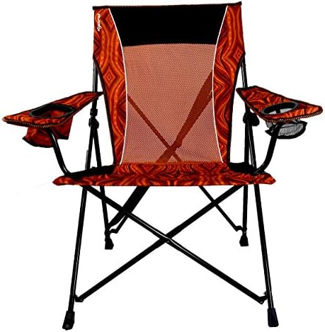Kijaro Enjoy Versatile Folding Sports, Outdoor Chair & Lawn Chair, Dual Lock Feature, Destination Print - Victoria Desert Orange