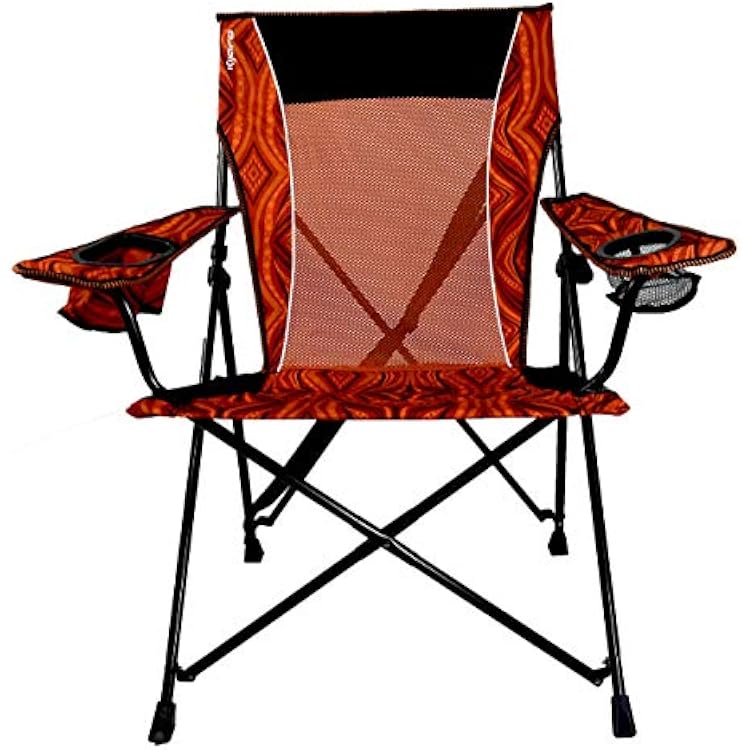 Kijaro Enjoy Versatile Folding Sports, Outdoor Chair & Lawn Chair, Dual Lock Feature, Destination Print - Victoria Desert Orange