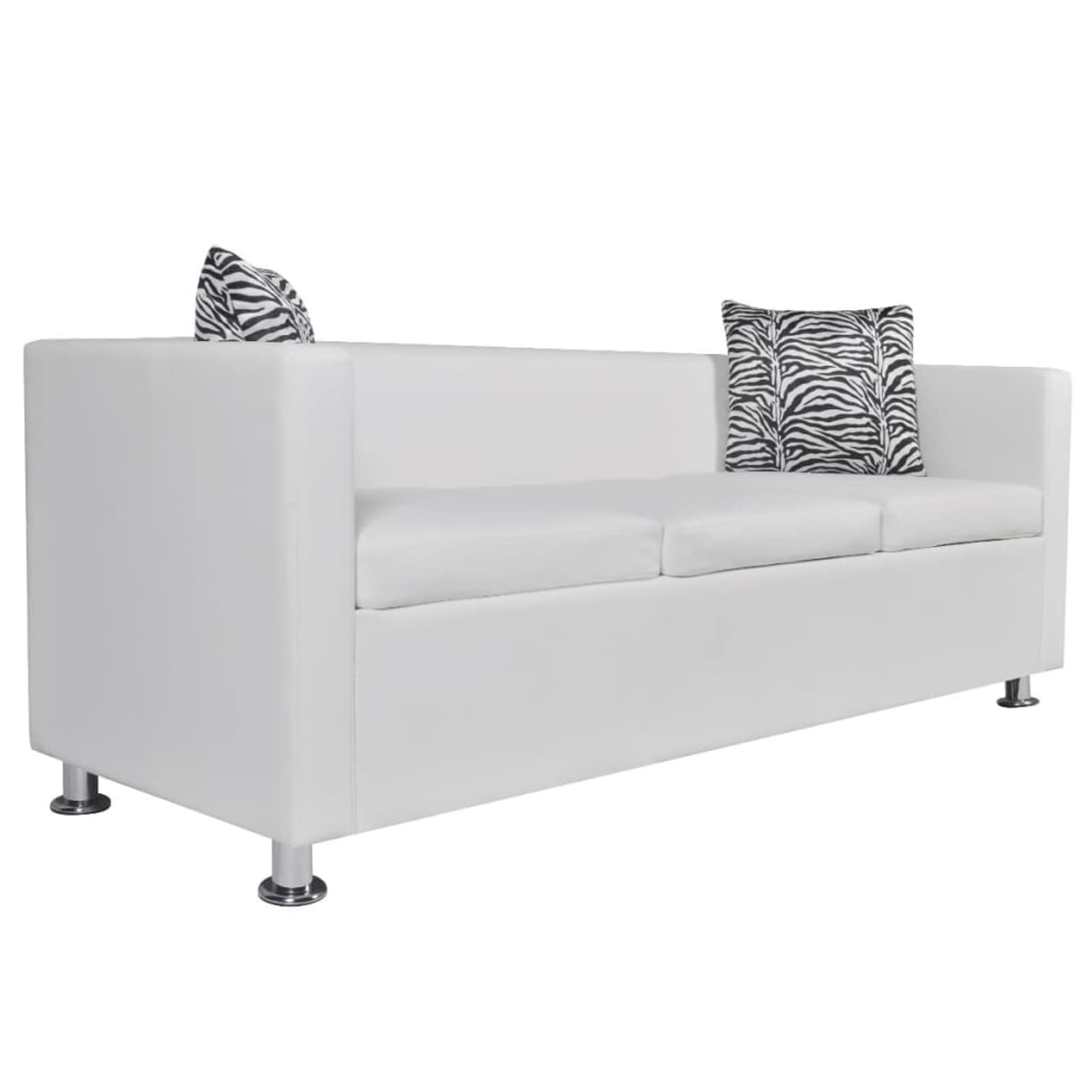 Tidyard Divano a 3 Posti in Similpelle, Divano Letto 3 Posti in Pelle Artificiale, Divano per Soggiorno/Ufficio Moderno, Sofà Divanetto Letto Poltrona Arredo per Salotto Bianco