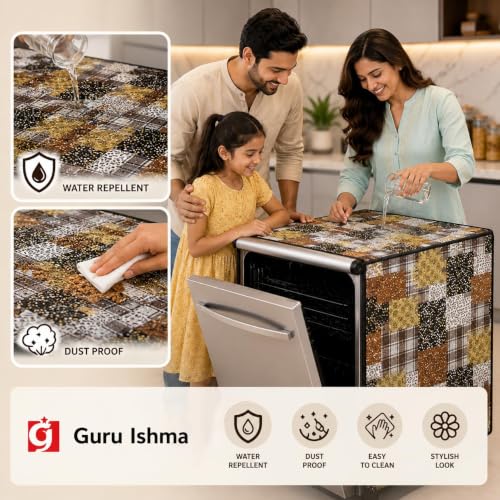 Image of Dishwasher Cover for 12 to 15 Place Setting | Water-Resistant Dustproof Zip Cover | Universal Fit Compatible with Bosch, LG, IFB, Hafele, Faber & More | 63 x 63 x 88 cm | Design 17
