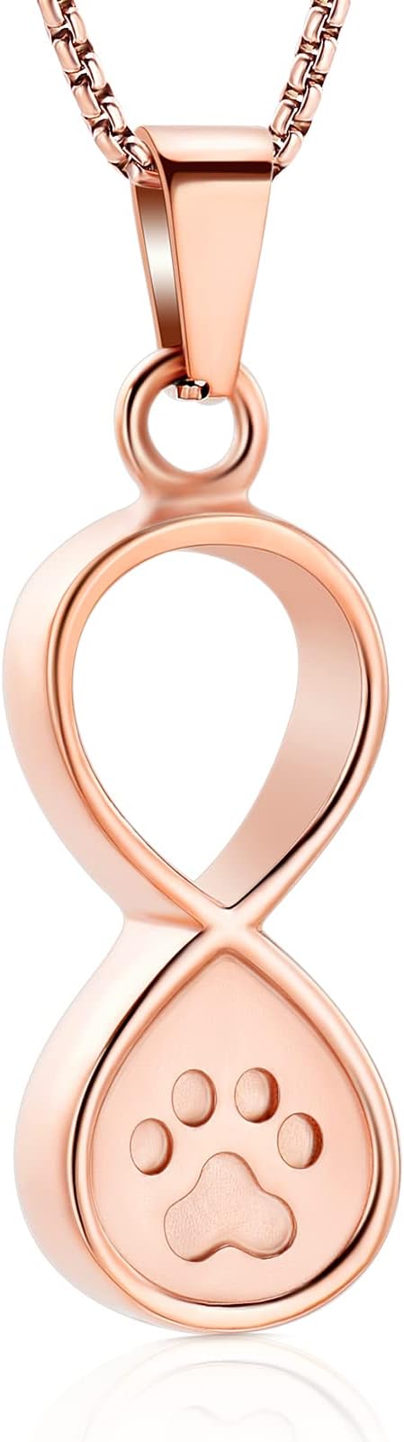 Oinsi Infinity Love Pet Cremation Jewelry for Ashes of Dog/Cat Funeral Keepsake Urn Necklace Pendant Memorial Jewellery