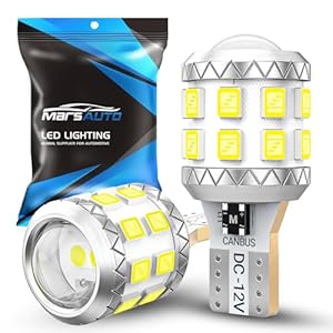 Marsauto Upgraded 912 921 LED Bulbs Reverse Light, T15 LED Backup Light for W16W 906 904 902 922 Bulb Replacement with Projector 500% Brighter 6000K Xenon White Non-Polarity Pack of 2