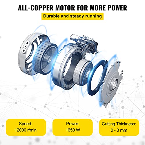 Vevor 6INMGPBJMC Woodworking Benchtop Jointers 6Inch With 1650W Motor,Heavy Duty Benchtop Planer Precise Cutterhead 2000Rpm,2 Push Blocks Fence Depth Scale,Large Aluminum Work Table thumb #3