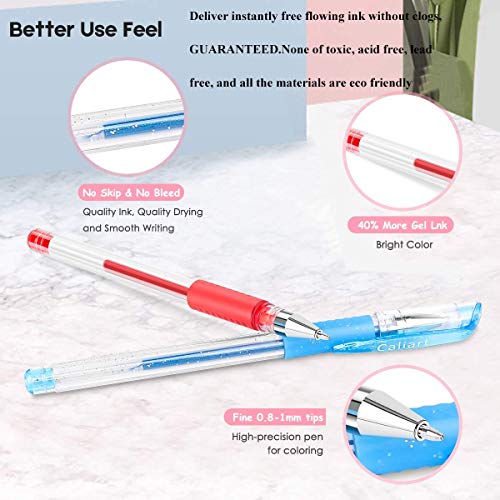 Caliart 51 Colors Alcohol Brush Markers (Brush & Chisel) + 32 Colors Gel Pen Set Sketch Markers Pens For Kids, Artist Art Markers, Adult Coloring And Illustration #TOP6