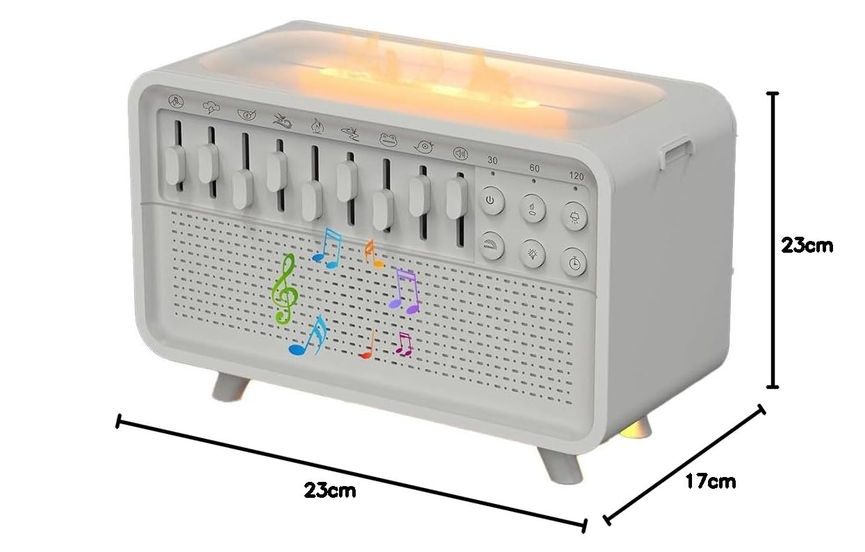 Zoegneer Bianco Rumore Macchina Diffusore Umidificatore Aromaterapia Olio Essenziale Diffusore Con 8 Suoni Regolabile Luce Notturna Altoparlante Bluetooth Per Camera Da Letto