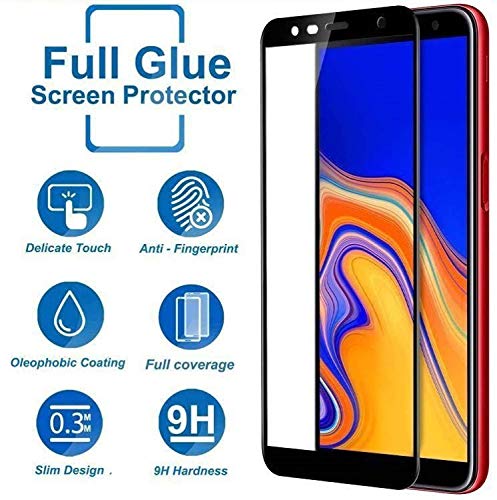 Image of Screen Protector for Samsung Galaxy J4 Plus / J6 Plus (Black) Tempered Glass Edge-to-Edge 6D Screen Guard With Installation Kit